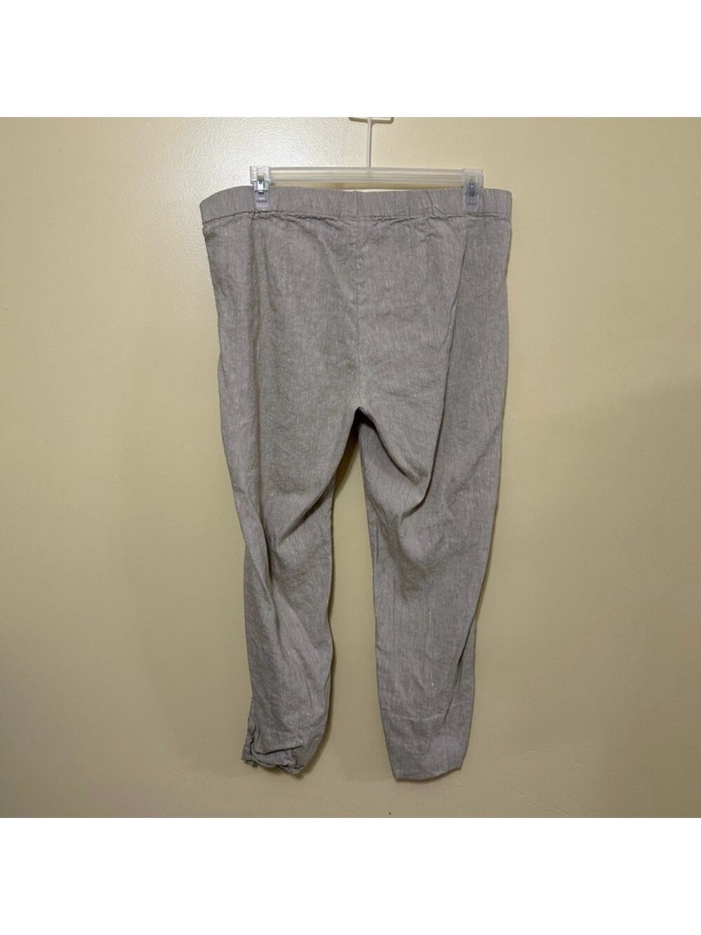 J. Jill Linen Straight Leg Pull On Pants Women Large Tall Beige - Picture 3 of 6